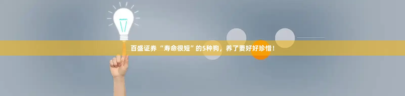 百盛证券 “寿命很短”的5种狗，养了要好好珍惜！